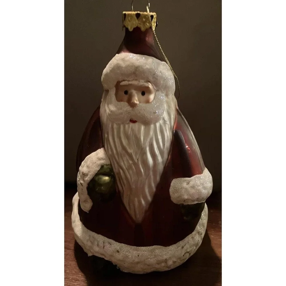vintage glass santa christmas ornaments 6